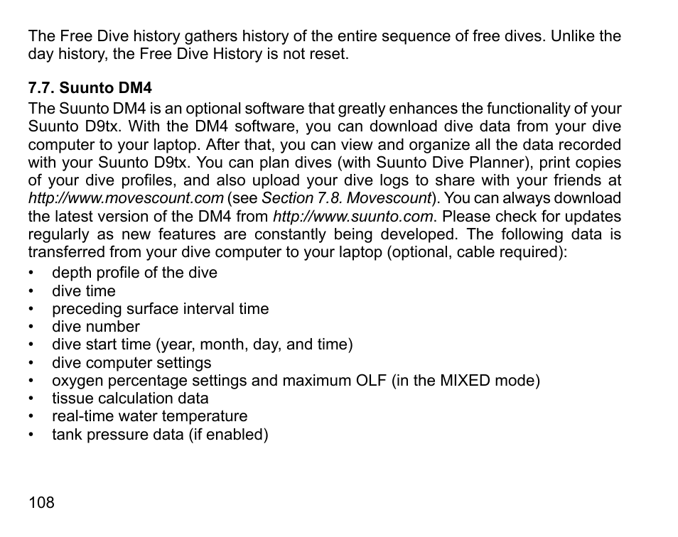 Suunto dm4 | SUUNTO D9tx User Manual | Page 107 / 135
