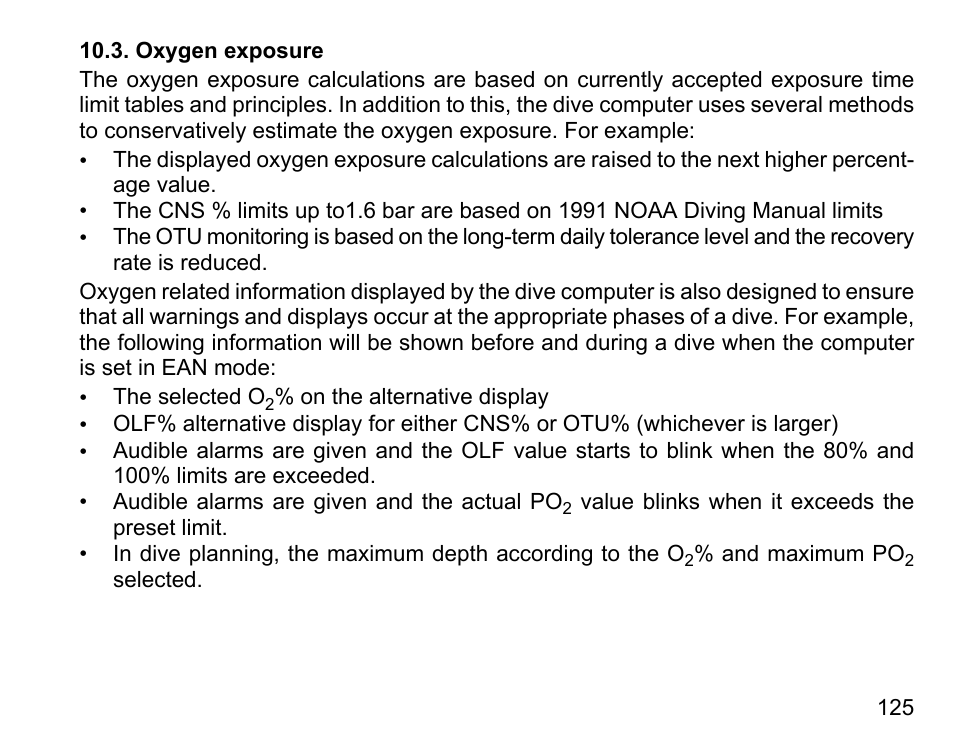 Oxygen exposure | SUUNTO D9tx User Manual | Page 124 / 135