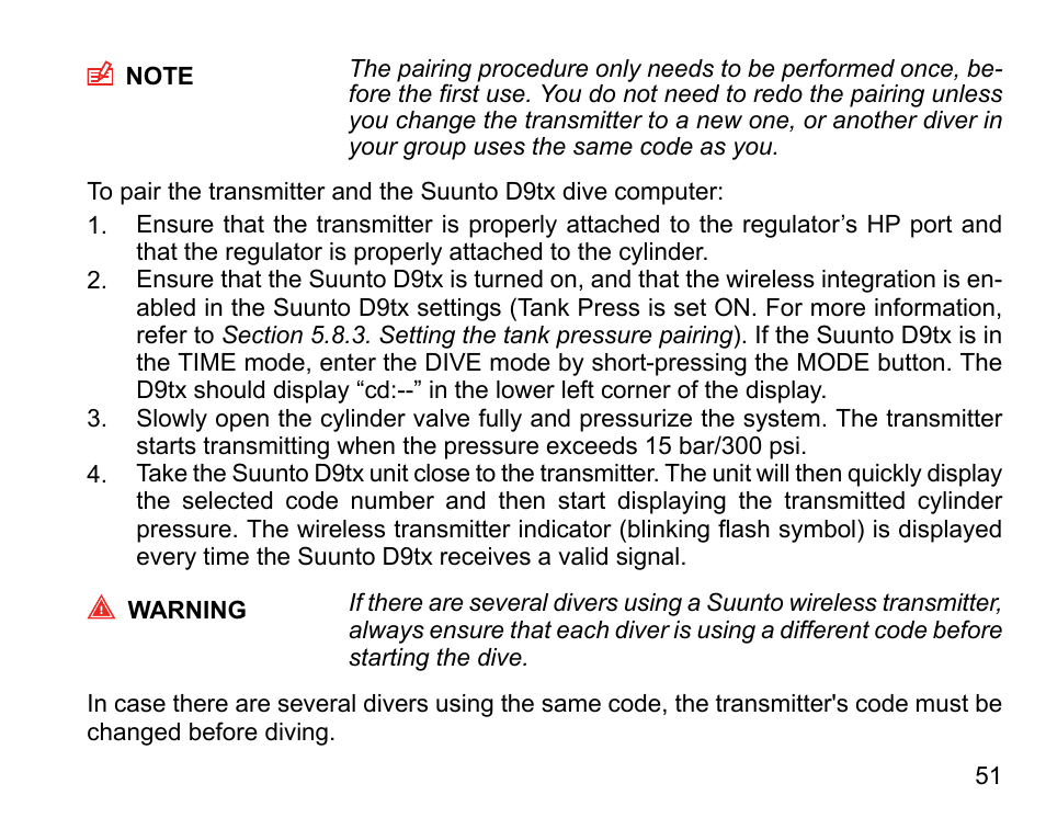 SUUNTO D9tx User Manual | Page 50 / 135