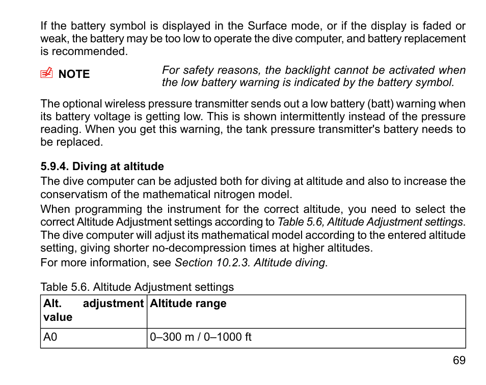Diving at altitude | SUUNTO D9tx User Manual | Page 68 / 135