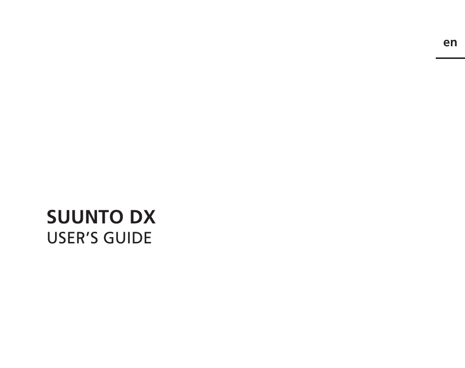 SUUNTO DX User Manual | 134 pages