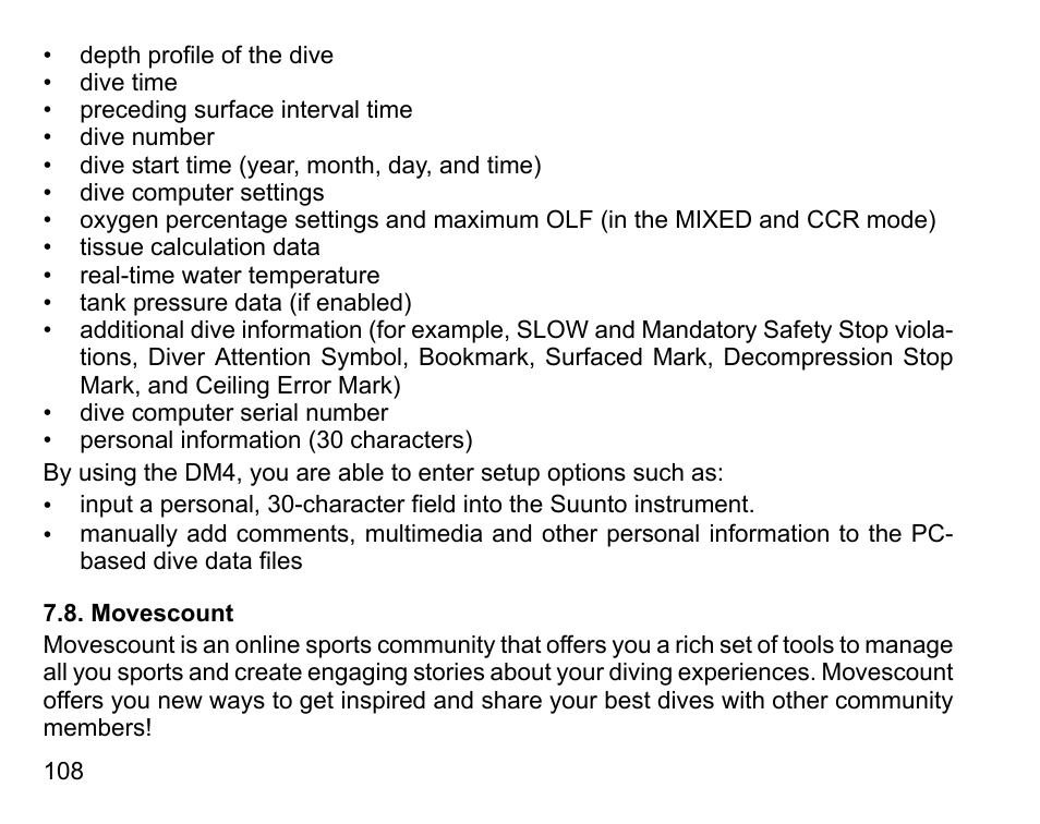 Movescount | SUUNTO DX User Manual | Page 107 / 134