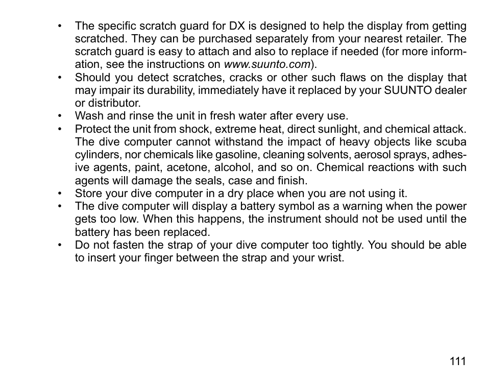 SUUNTO DX User Manual | Page 110 / 134