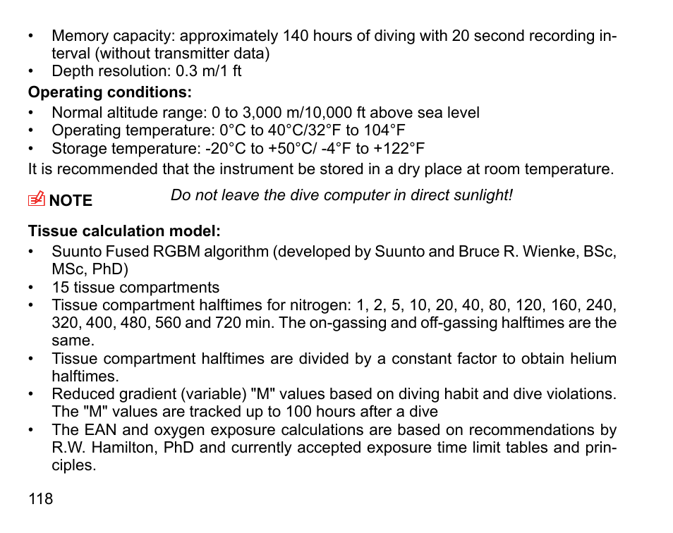 SUUNTO DX User Manual | Page 117 / 134