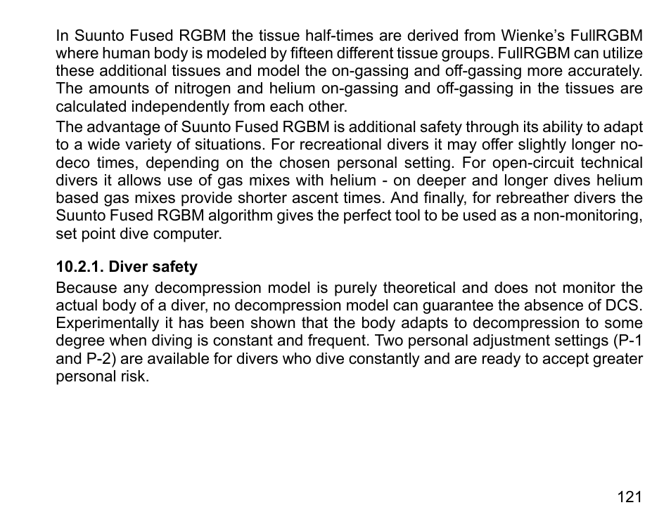 Diver safety | SUUNTO DX User Manual | Page 120 / 134