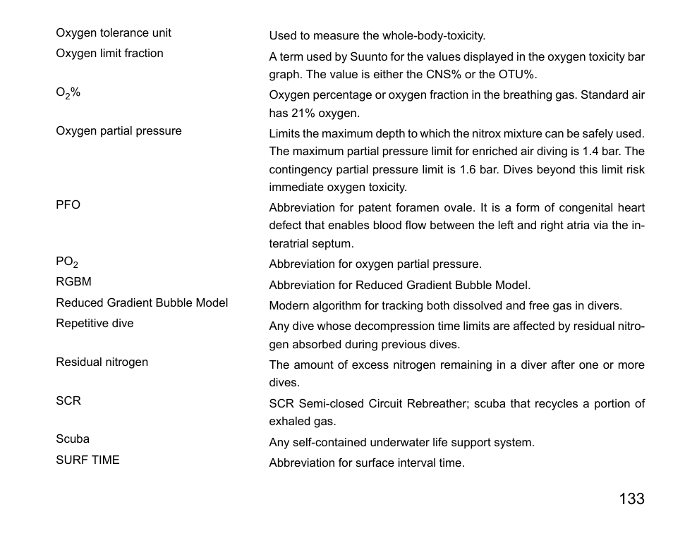 SUUNTO DX User Manual | Page 132 / 134