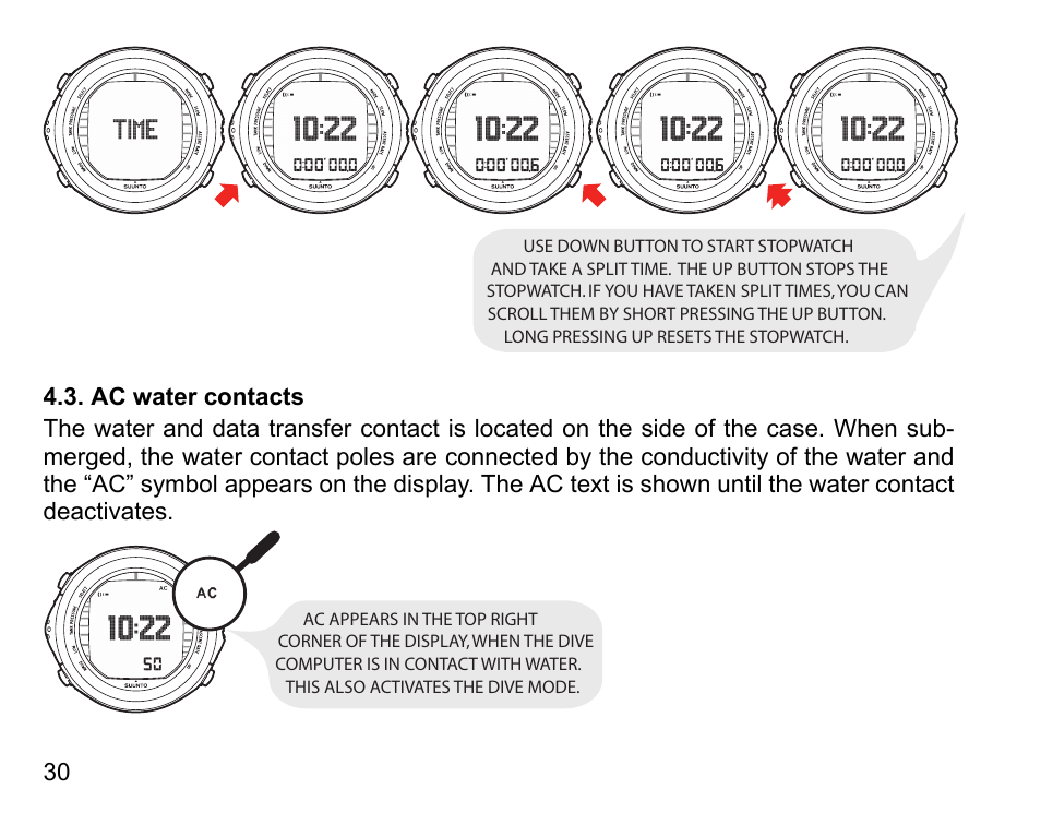 Ac water contacts | SUUNTO DX User Manual | Page 29 / 134