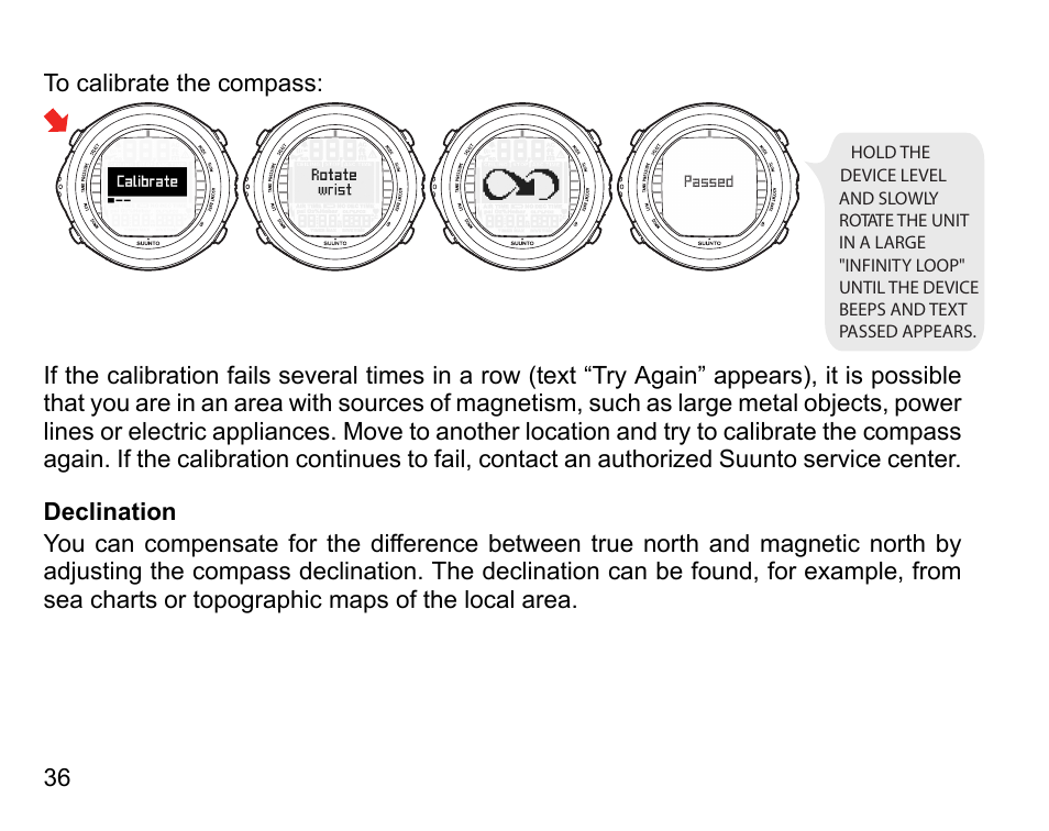 Declination | SUUNTO DX User Manual | Page 35 / 134