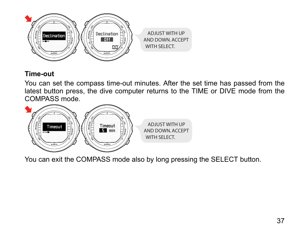 Time-out | SUUNTO DX User Manual | Page 36 / 134