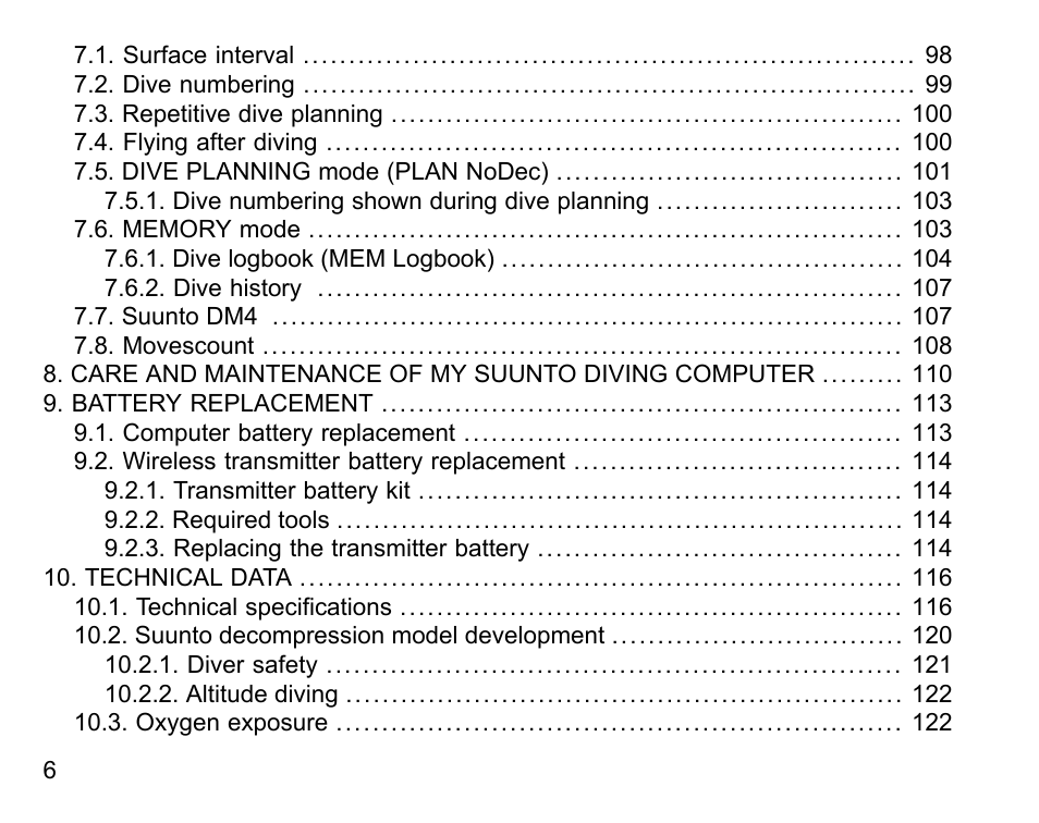 SUUNTO DX User Manual | Page 5 / 134