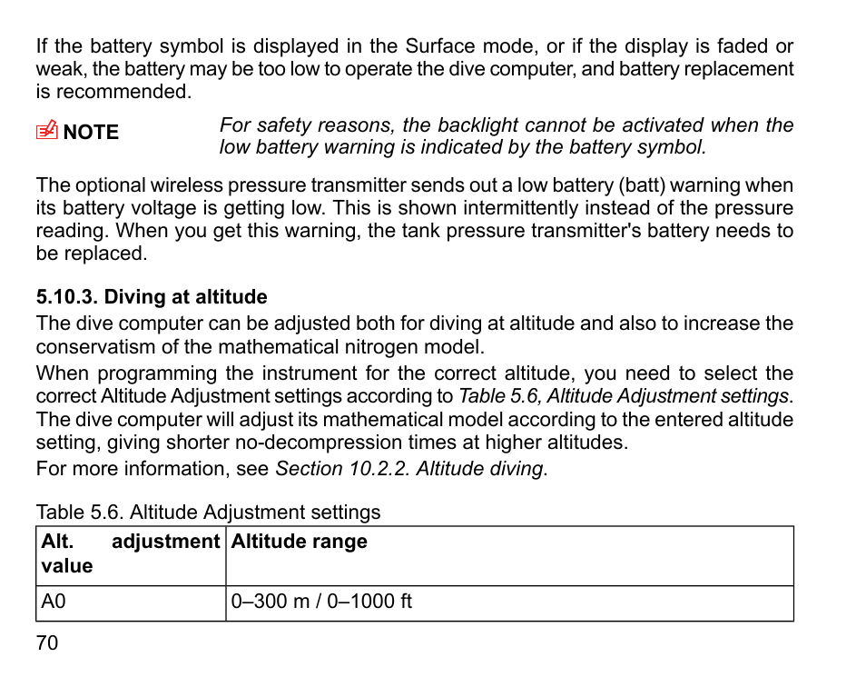 Diving at altitude | SUUNTO DX User Manual | Page 69 / 134