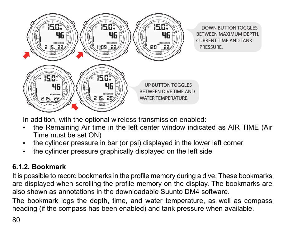 Bookmark | SUUNTO DX User Manual | Page 79 / 134