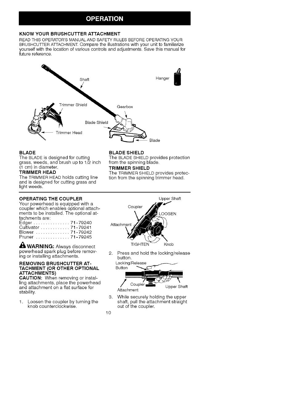 Operation | Craftsman 358.792443 User Manual | Page 10 / 31