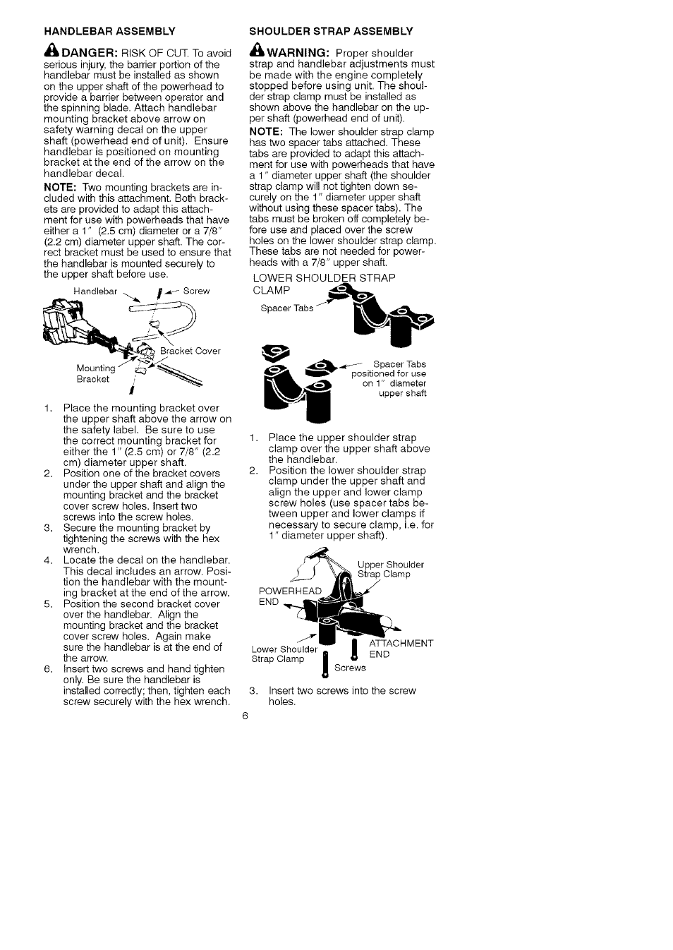 Danger | Craftsman 358.792443 User Manual | Page 6 / 31