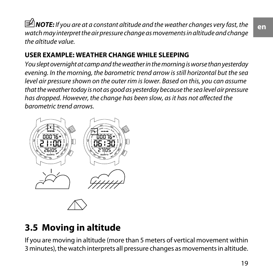 5 moving in altitude | SUUNTO Elementum Terra User Manual | Page 25 / 37