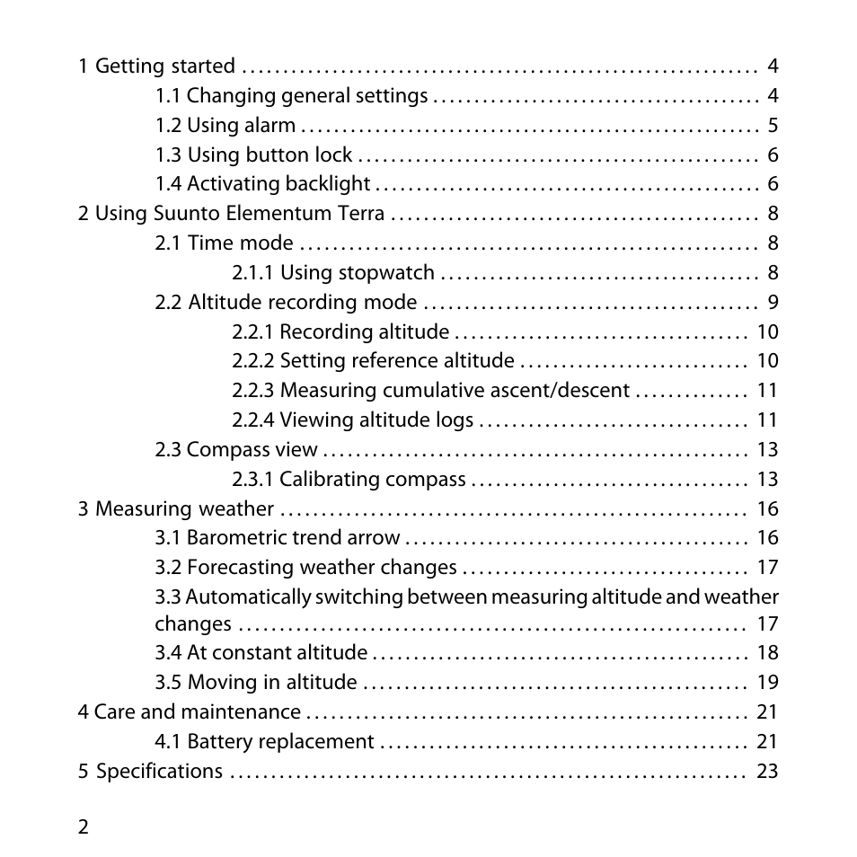 SUUNTO Elementum Terra User Manual | Page 8 / 37