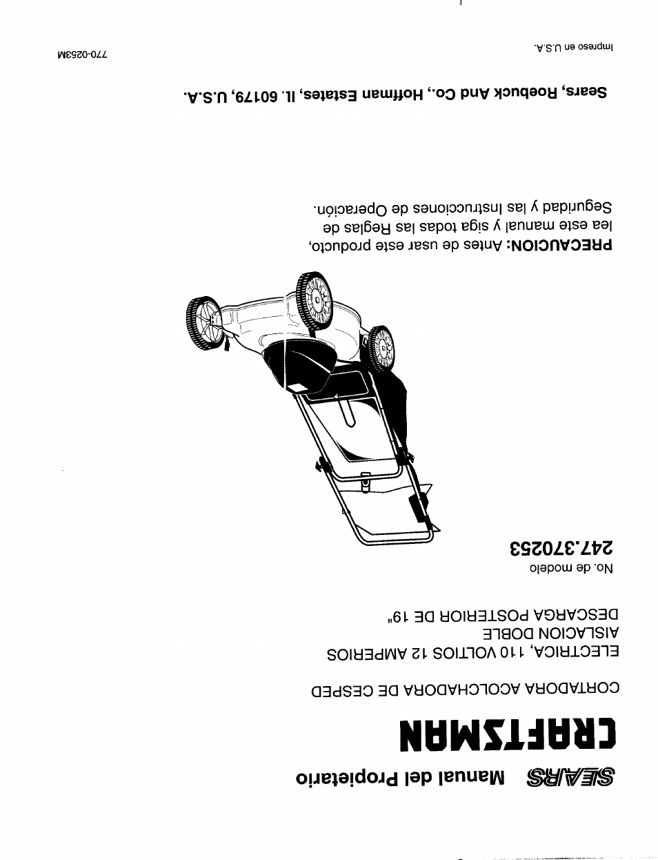 Crrftsmrn, Manual del propietario | Craftsman 247.370253 User Manual | Page 40 / 40