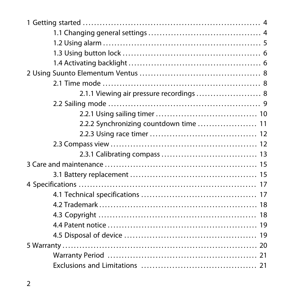 SUUNTO Elementum Ventus User Manual | Page 8 / 32