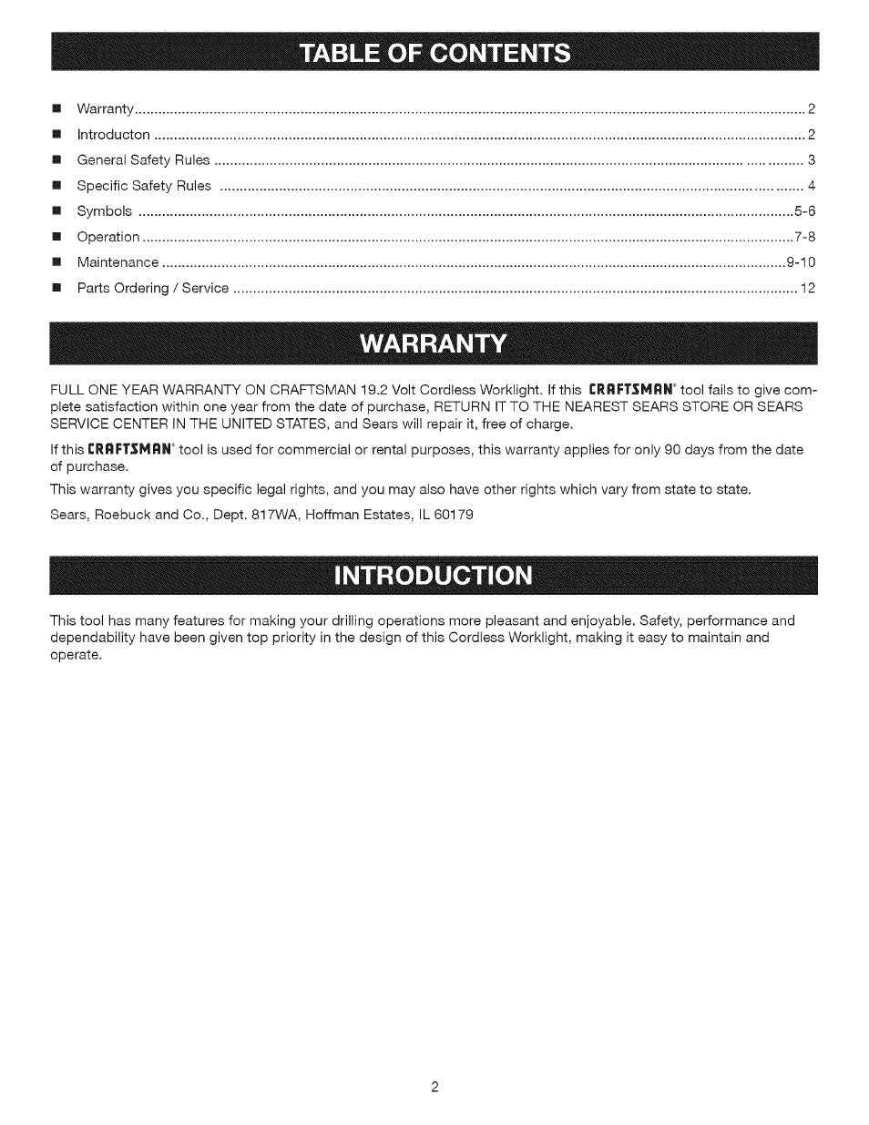 Craftsman 315.113911 User Manual | Page 2 / 11