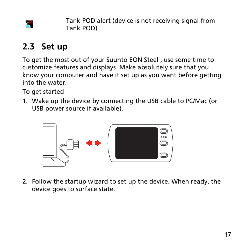 3 set up | SUUNTO EON STEEL User Manual | Page 17 / 78