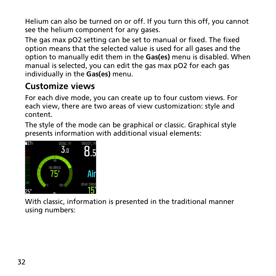 Customize views | SUUNTO EON STEEL User Manual | Page 32 / 78