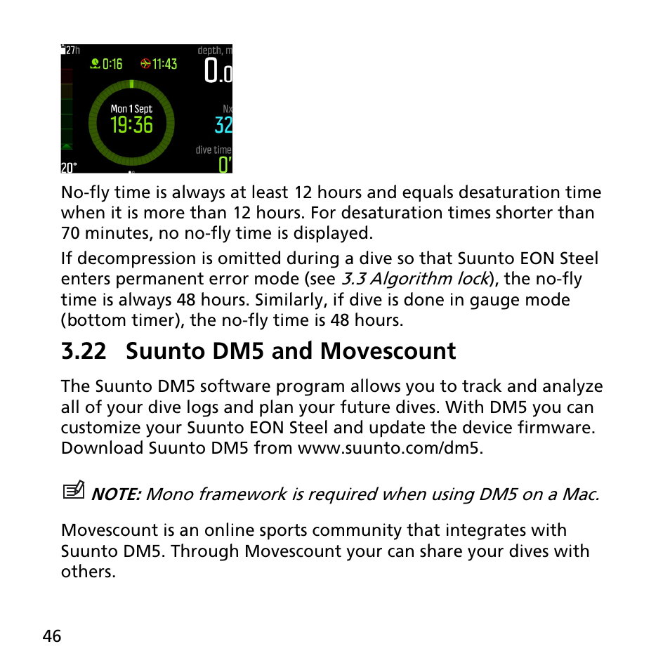 22 suunto dm5 and movescount | SUUNTO EON STEEL User Manual | Page 46 / 78