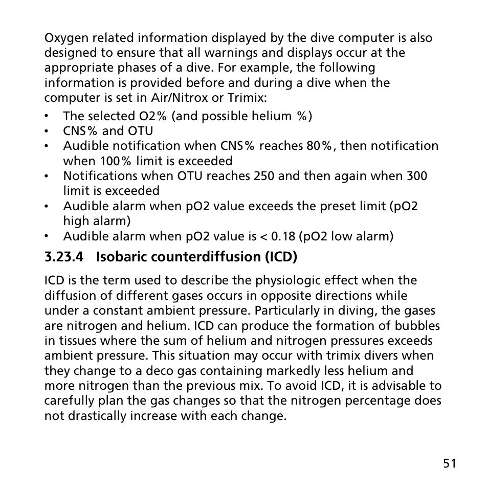 4 isobaric counterdiffusion (icd) | SUUNTO EON STEEL User Manual | Page 51 / 78