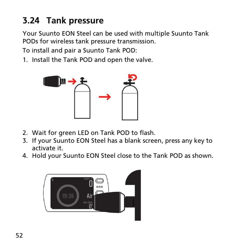 24 tank pressure | SUUNTO EON STEEL User Manual | Page 52 / 78