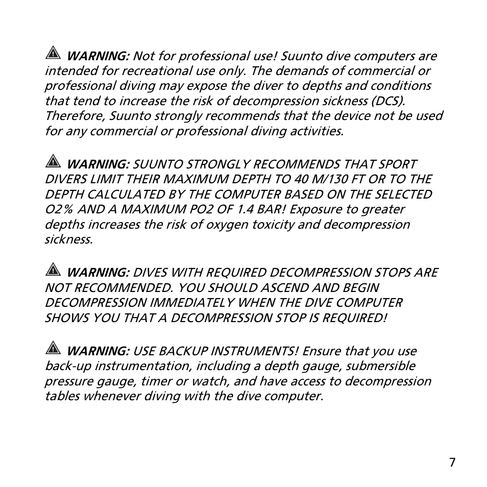 SUUNTO EON STEEL User Manual | Page 7 / 78