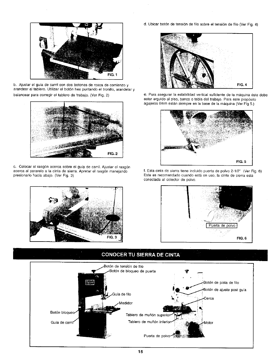 Conocer tu sierra de cinta | Craftsman 119.214000 User Manual | Page 15 / 20