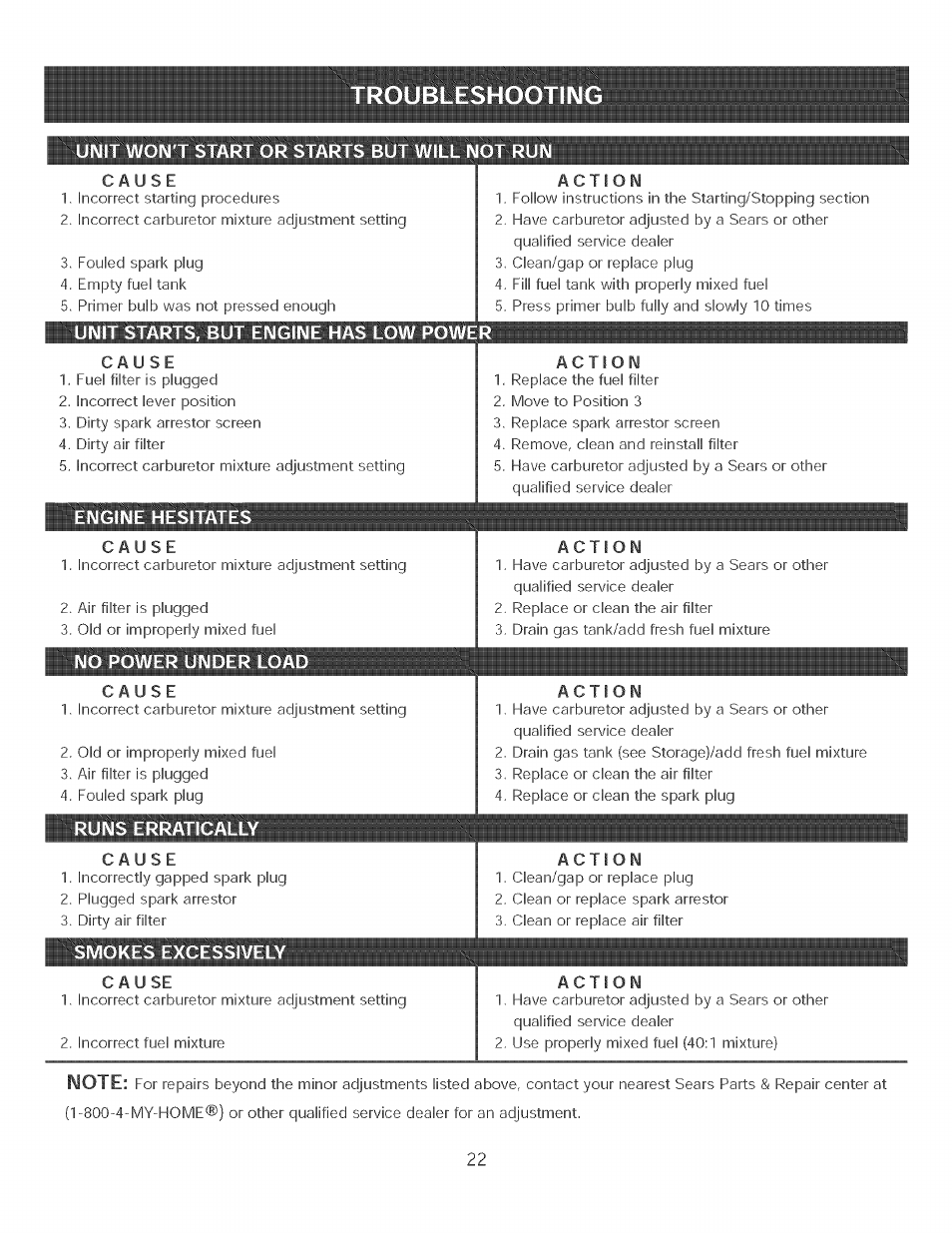 Craftsman 316.350840 User Manual | Page 22 / 28