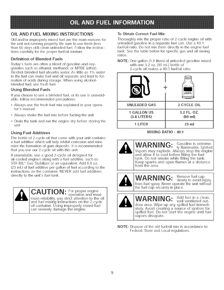 Warning, Caution | Craftsman 316.350840 User Manual | Page 9 / 28