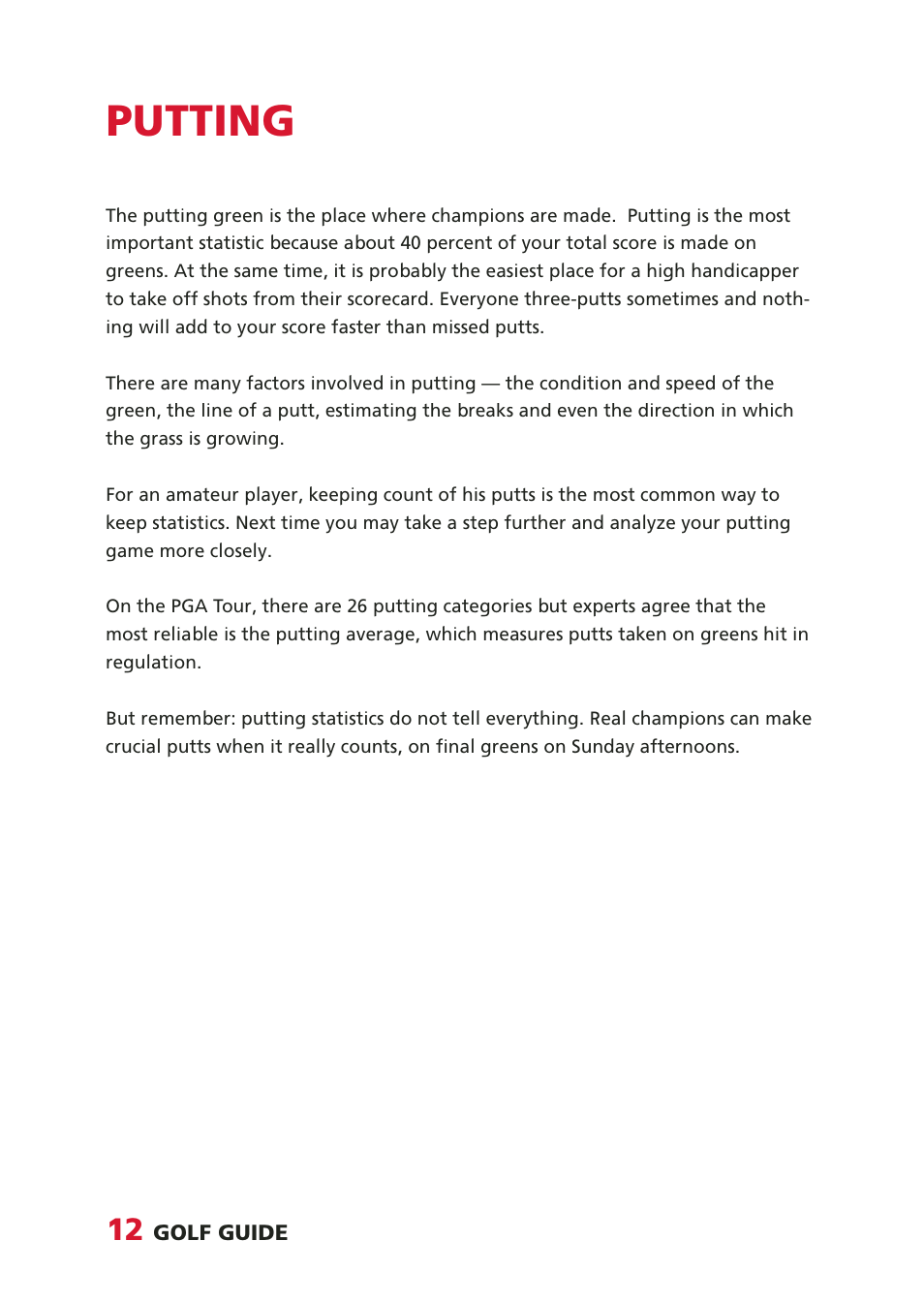 Putting | SUUNTO Golf User Manual | Page 12 / 32