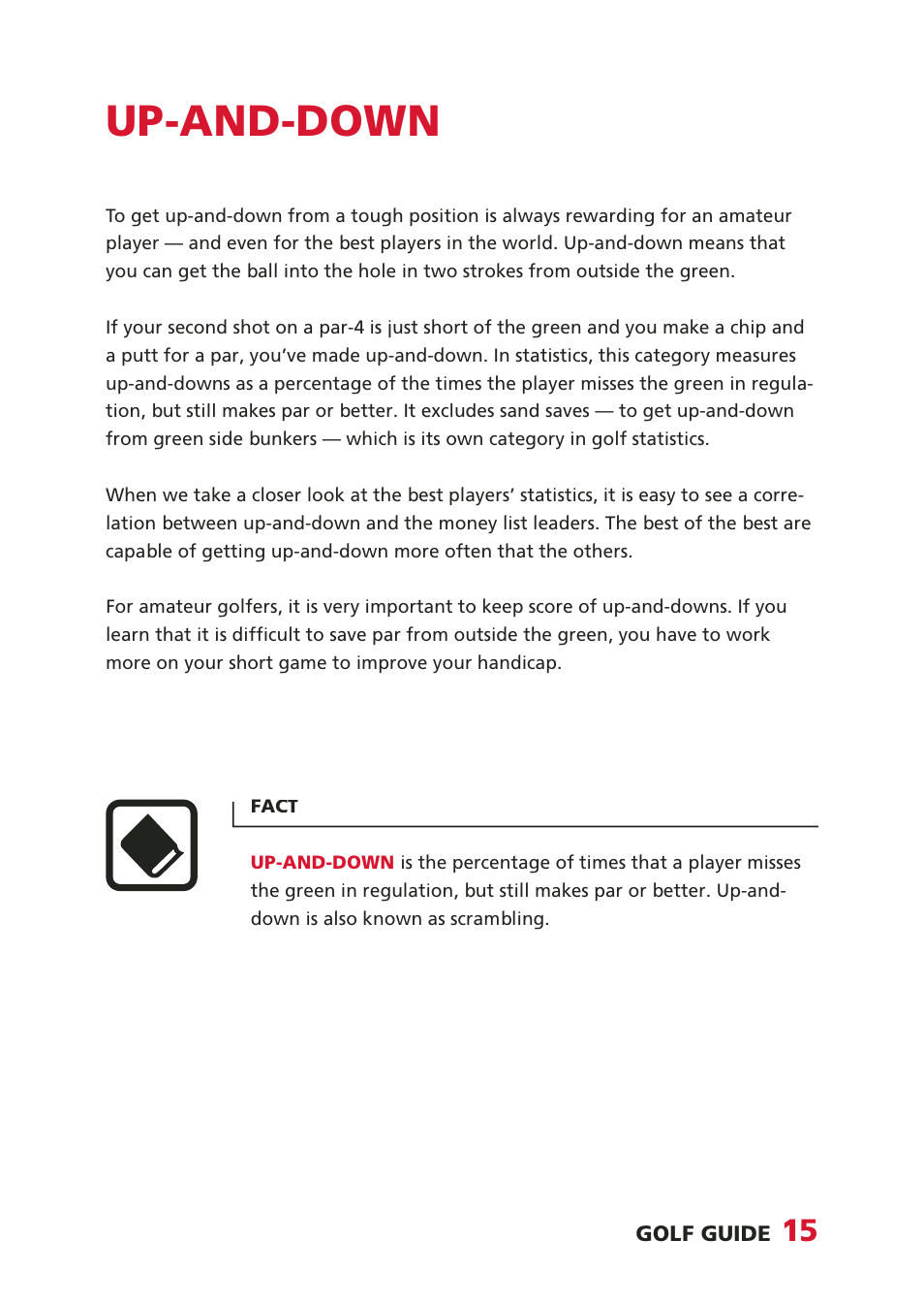 Up-and-down | SUUNTO Golf User Manual | Page 15 / 32