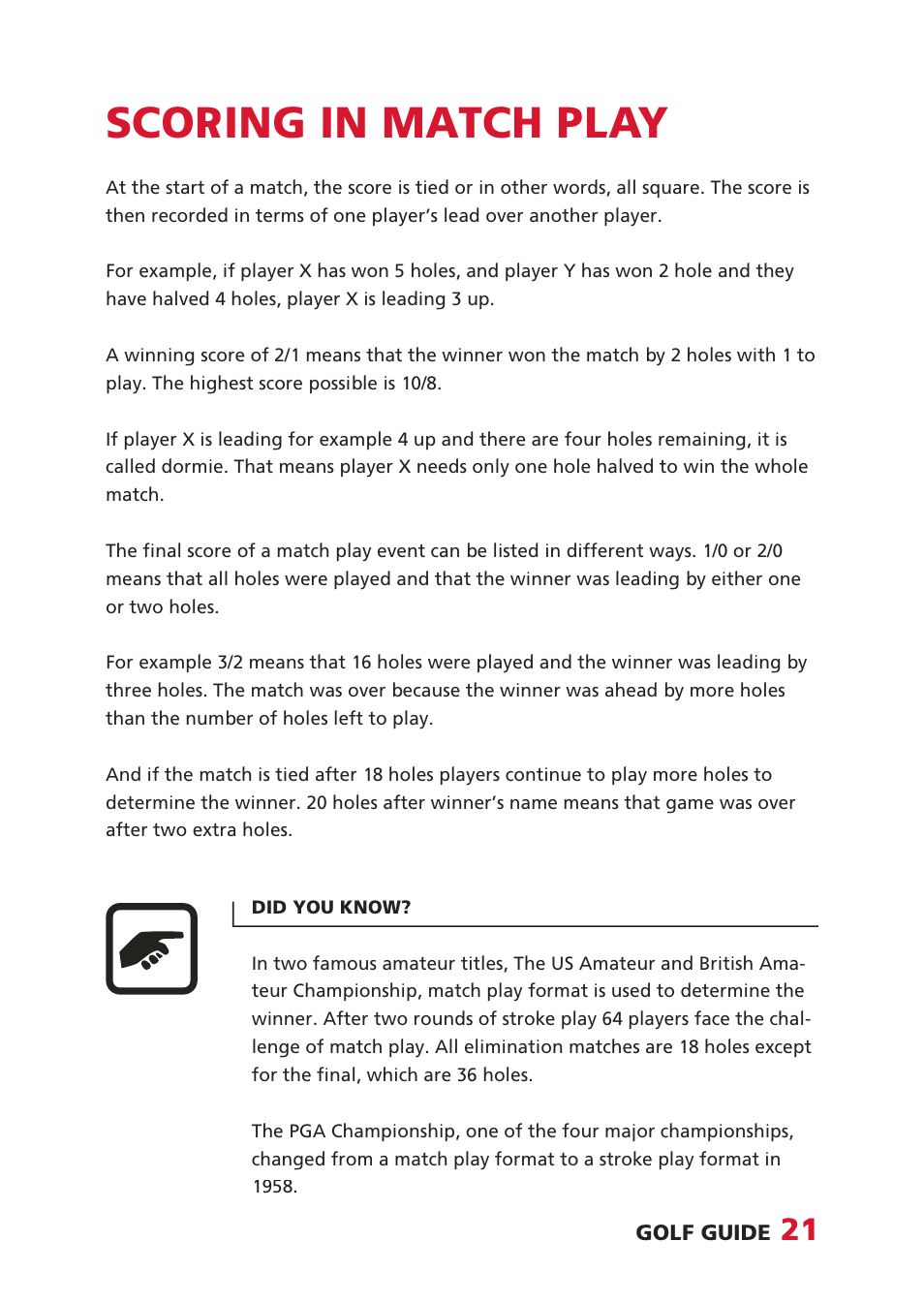 Scoring in match play | SUUNTO Golf User Manual | Page 21 / 32