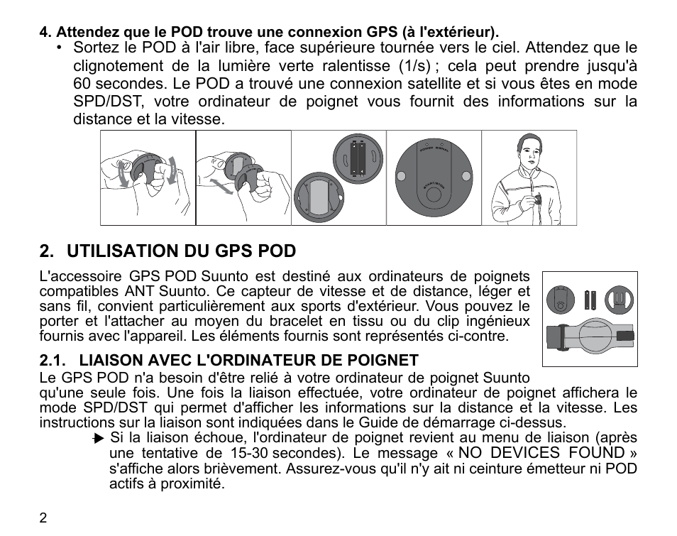 Utilisation du gps pod | SUUNTO GPS POD User Manual | Page 13 / 84