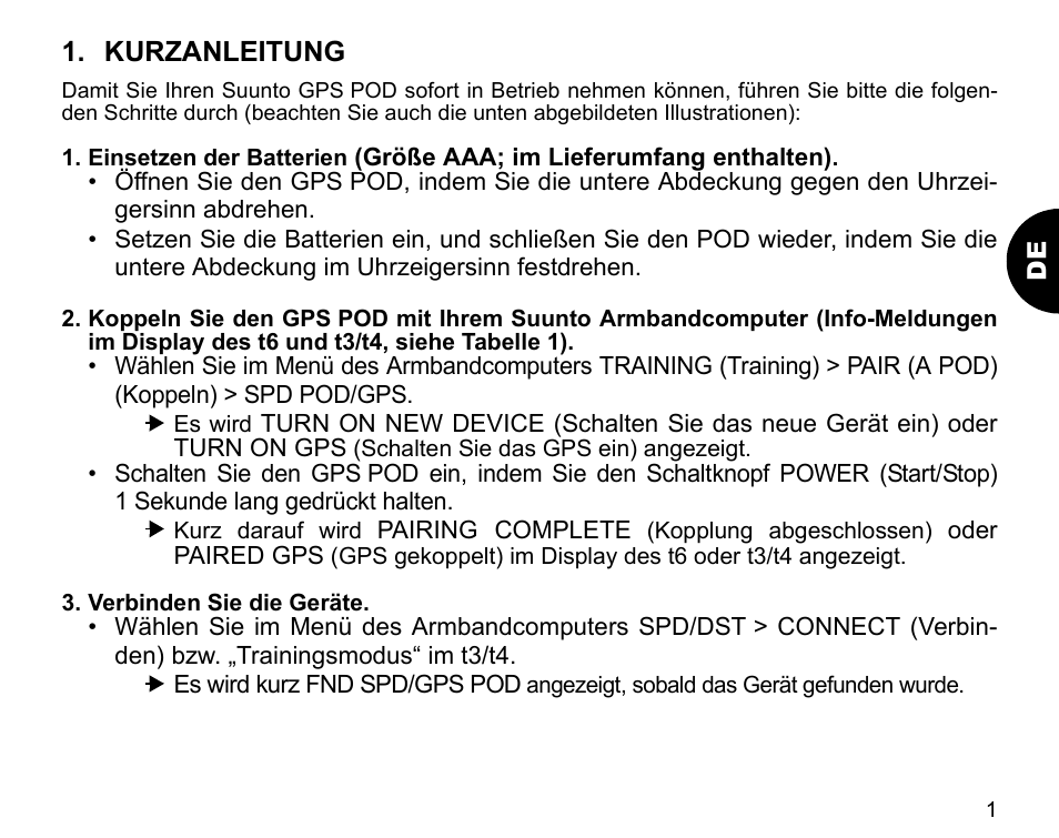 Kurzanleitung | SUUNTO GPS POD User Manual | Page 22 / 84