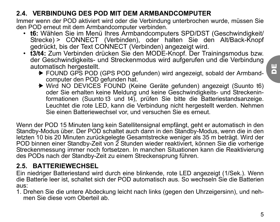 SUUNTO GPS POD User Manual | Page 26 / 84