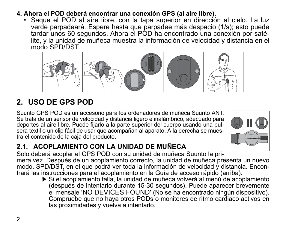 Uso de gps pod | SUUNTO GPS POD User Manual | Page 34 / 84