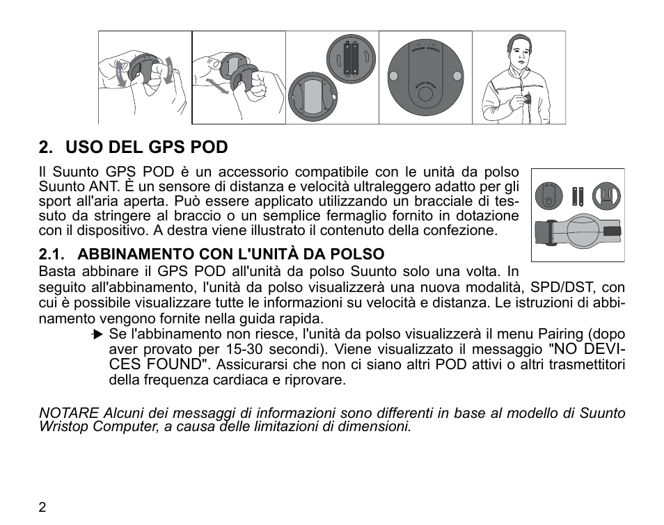 Uso del gps pod | SUUNTO GPS POD User Manual | Page 44 / 84