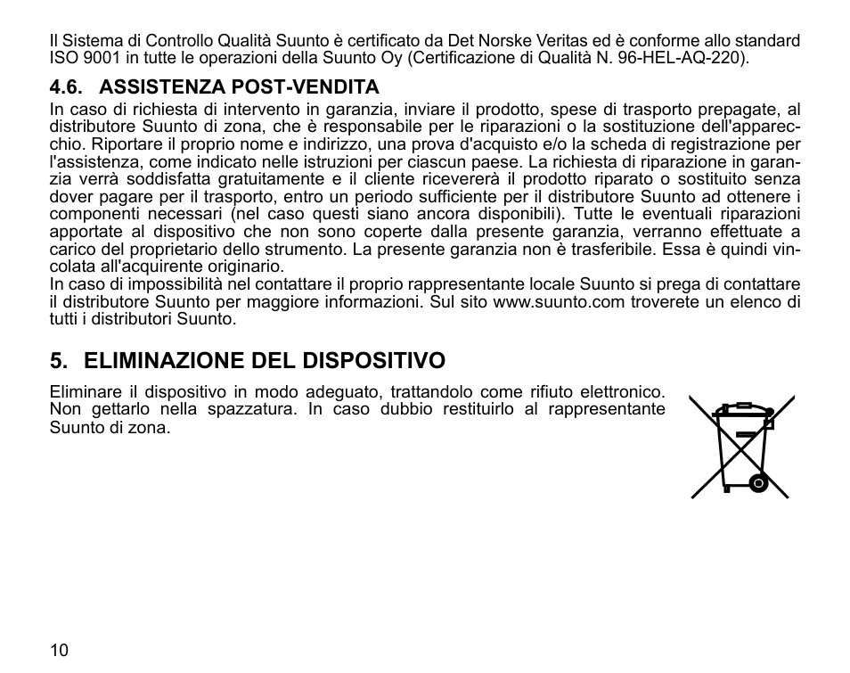 Eliminazione del dispositivo | SUUNTO GPS POD User Manual | Page 52 / 84