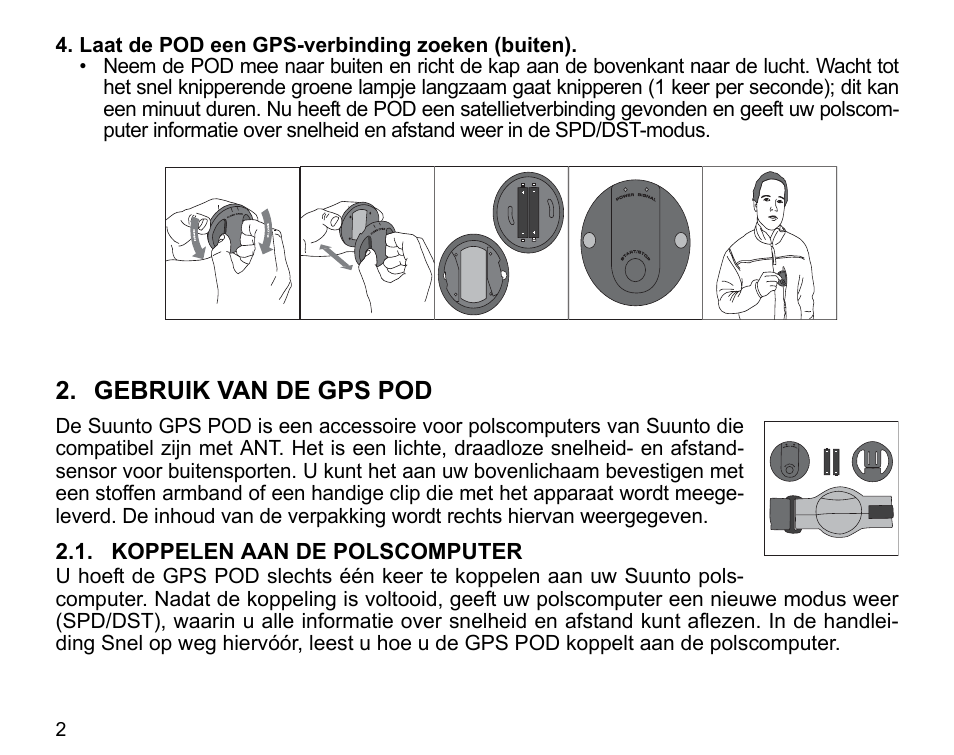 Gebruik van de gps pod | SUUNTO GPS POD User Manual | Page 54 / 84