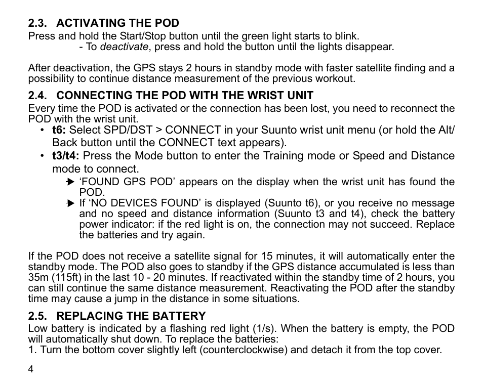 SUUNTO GPS POD User Manual | Page 6 / 84