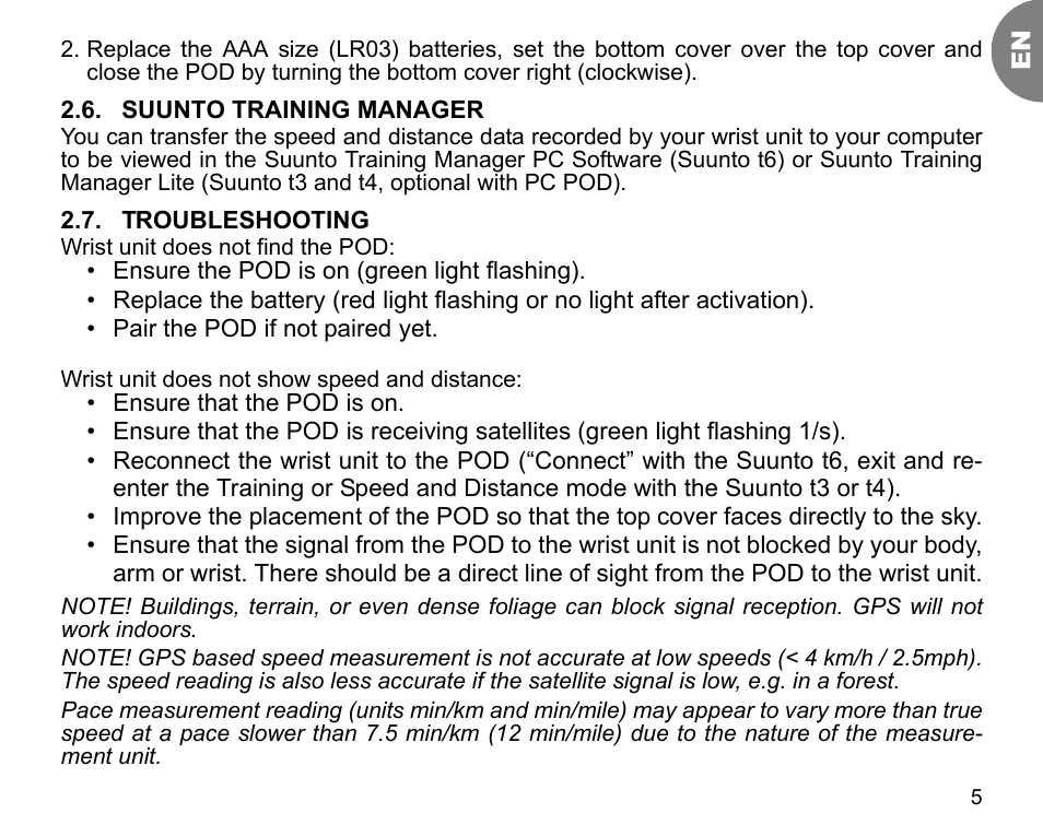 SUUNTO GPS POD User Manual | Page 7 / 84