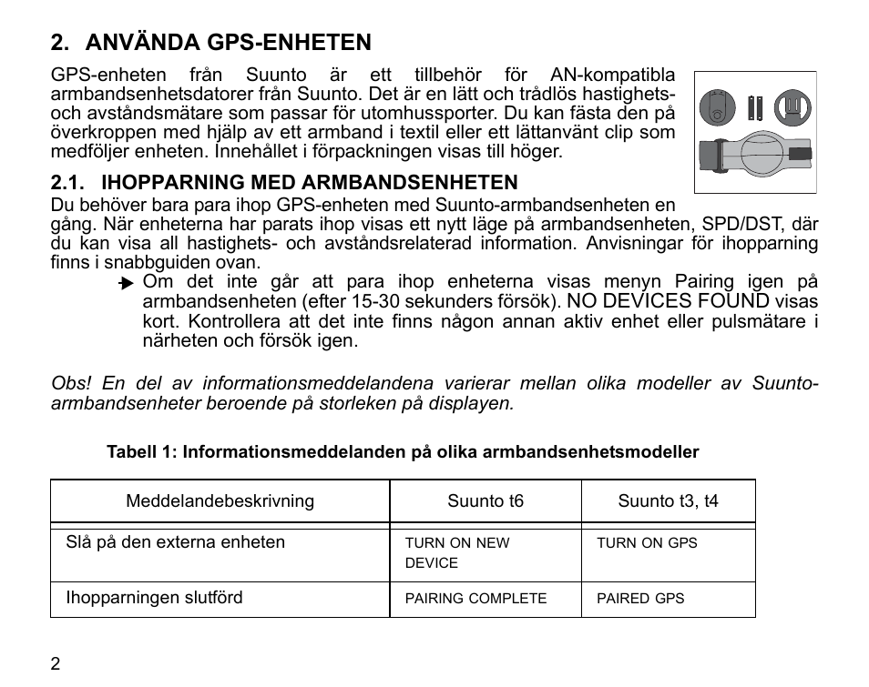 Använda gps-enheten | SUUNTO GPS POD User Manual | Page 73 / 84