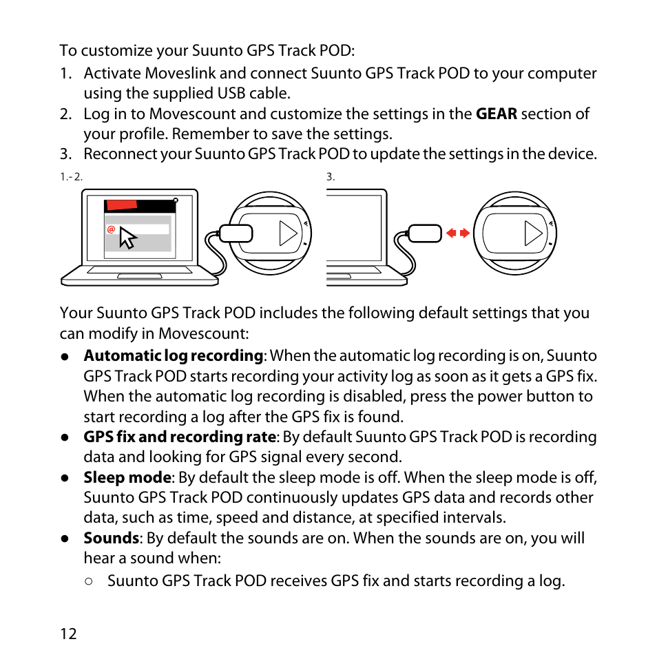 SUUNTO GPS TRACK POD User Manual | Page 12 / 32