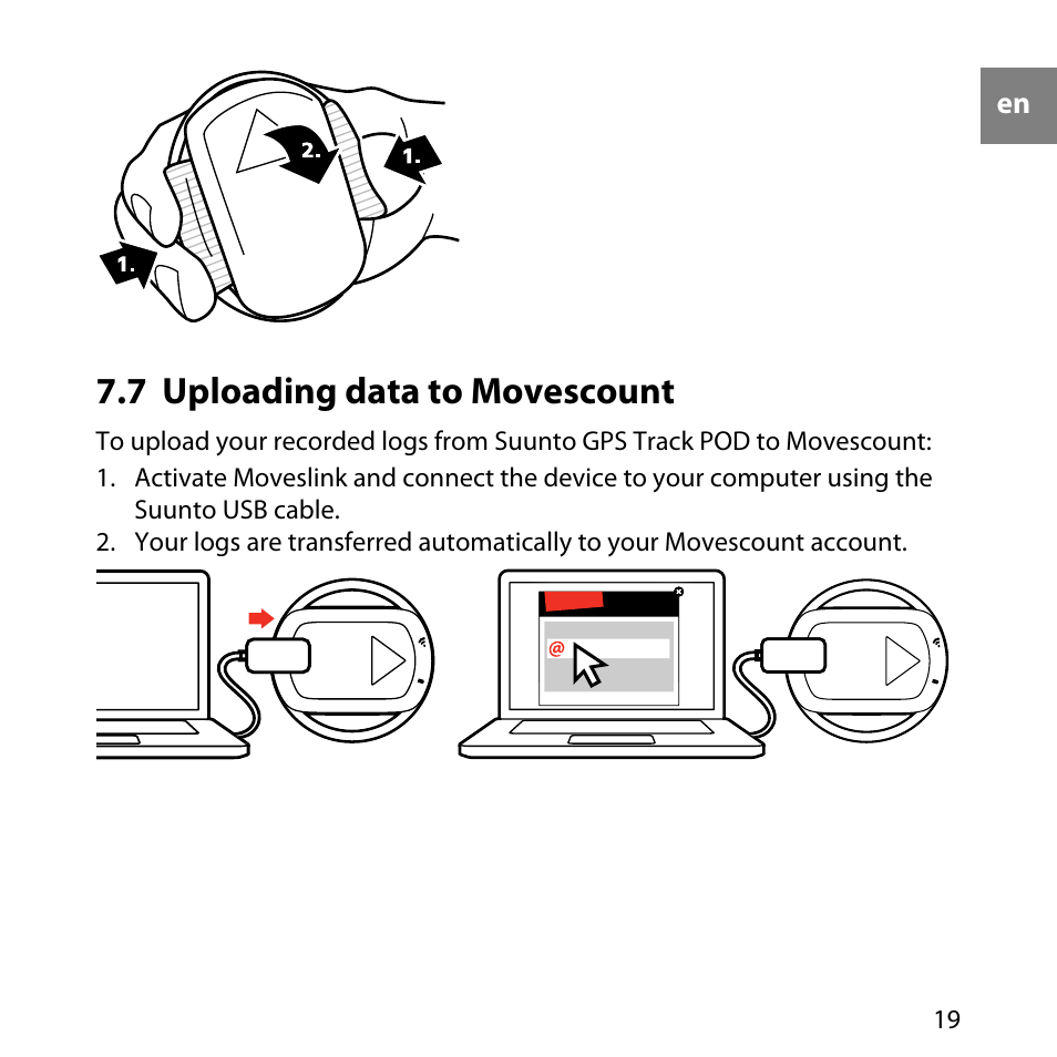 7 uploading data to movescount | SUUNTO GPS TRACK POD User Manual | Page 19 / 32