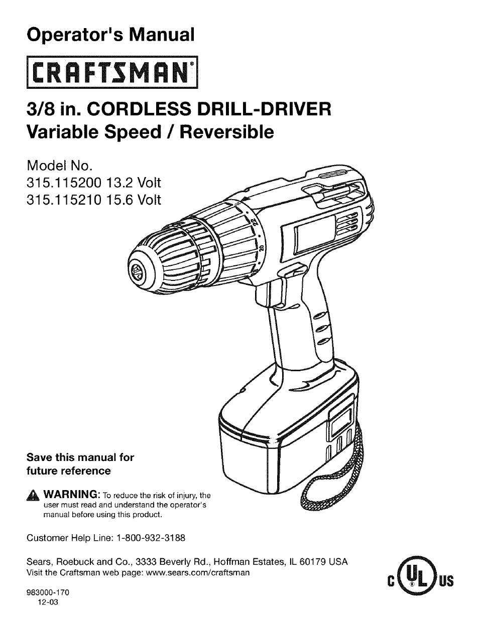 Craftsman 315.115210 User Manual | 19 pages