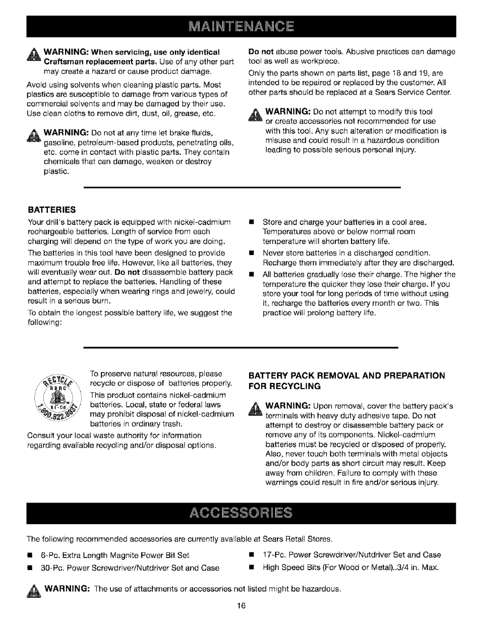 Craftsman 315.115210 User Manual | Page 16 / 19