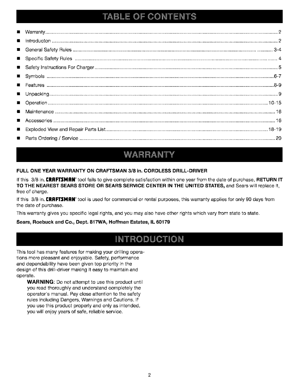 Craftsman 315.115210 User Manual | Page 2 / 19